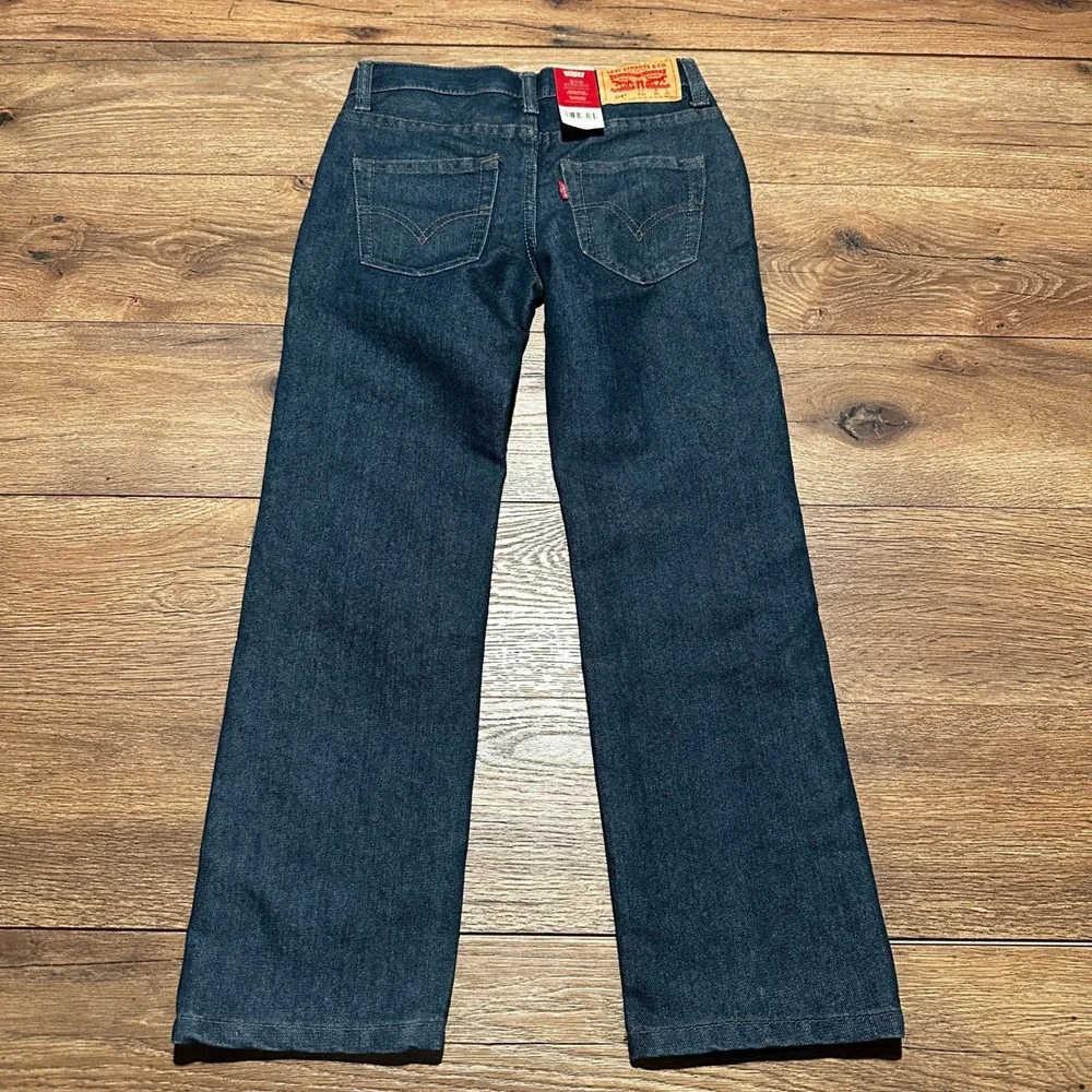 Levi's Dark Wash 514 Straight Fit Jeans Boys Size 8 Regular 24x25 NWT